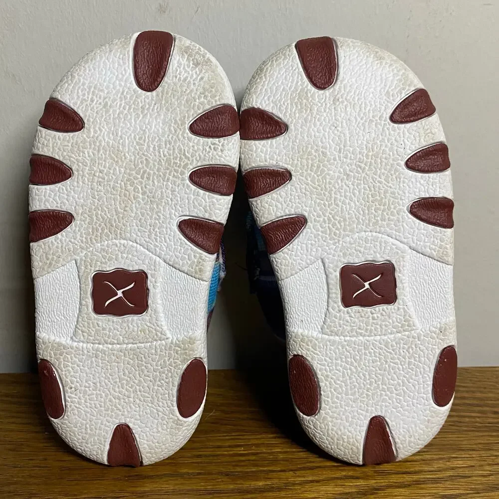 Twisted X Infant 5M Hooey Driving Mocs Multicolor Stripe Pattern Shoes Hook Loop